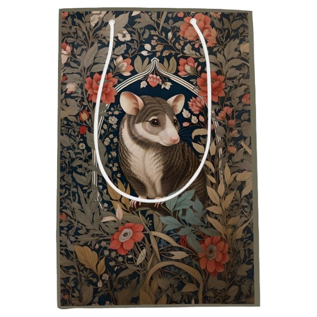 Sac Cadeau Moyen Possum William Morris Inspiré Floral (Devant)
