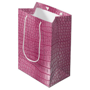 Sac Cadeau Moyen Poster de animal d'alligator rose Faux