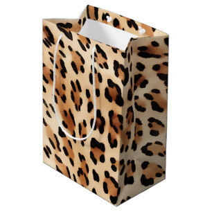 Sac Cadeau Moyen Poster de animal Leopard de crème
