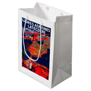 Sac Cadeau Moyen Poster vintage de Lignes Aeriennes Latecoere