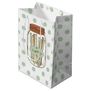 Sac Cadeau Moyen Pot de maçon et giftbag heureux de pailles