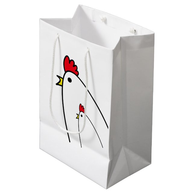 Sac Cadeau Moyen Poulets (Devant Angle)