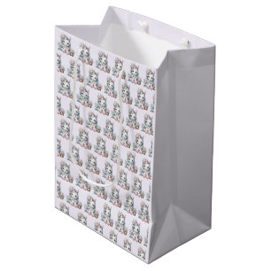 Sac Cadeau Moyen Poupée Licorne Kawaii Pastel avec Panier de Fleurs