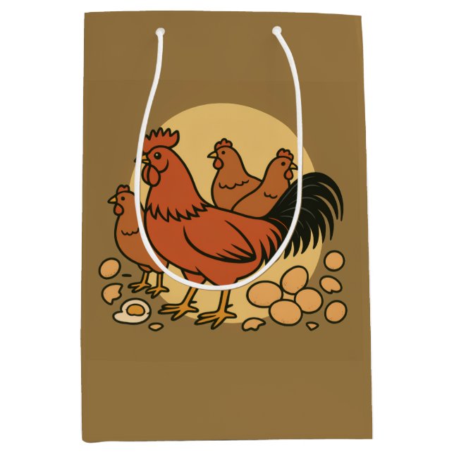 Sac cadeau moyen pour amateur de poulet (Devant)