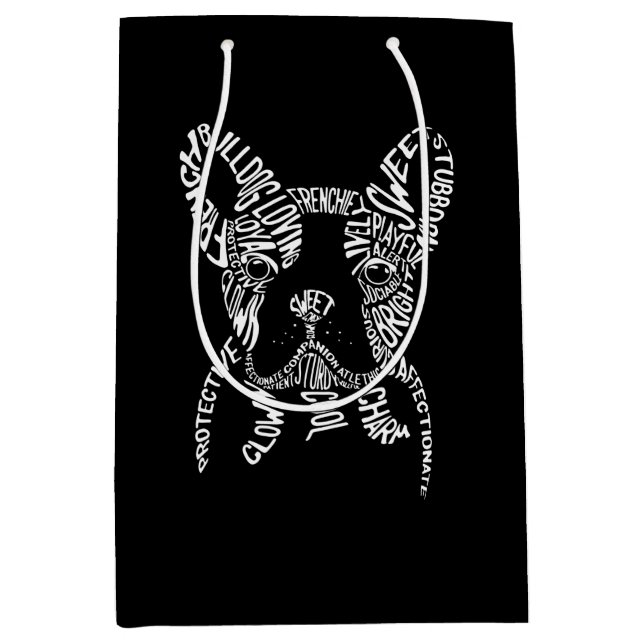 Sac Cadeau Moyen Pour Amoureux de les chiens French Bulldog (Devant)