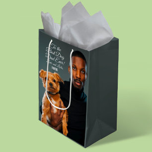 Sac Cadeau Moyen Pour le meilleur papa de chien jamais photo person