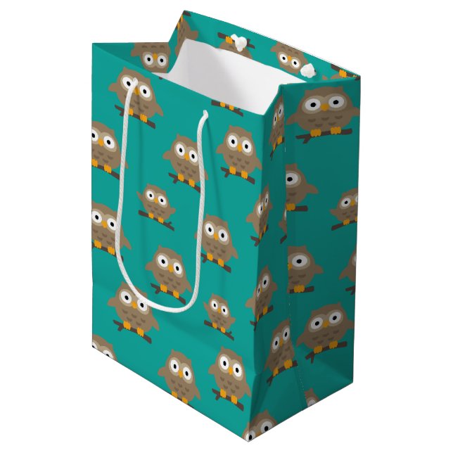 Sac cadeau moyen pour les hibou (Devant Angle)