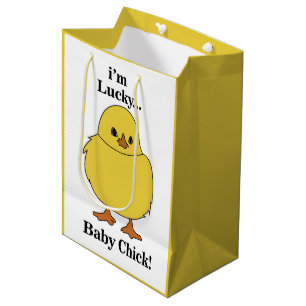 Sac Cadeau Moyen Poussins Je Suis Chanceux Bébé Poussin