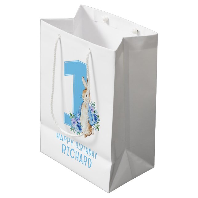 Sac Cadeau Moyen Premier anniversaire de Peter Rabbit Baby (Devant Angle)