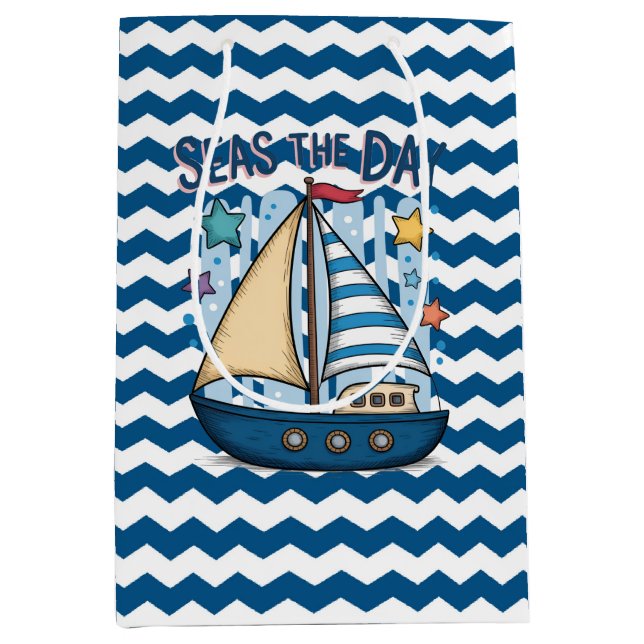 Sac Cadeau Moyen Prenez la mer  (Devant)