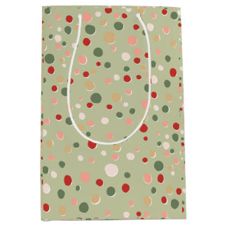Sac Cadeau Moyen Preppy Polka Dot Christmas Confetti Whimsical
