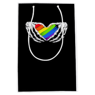Sac Cadeau Moyen Pride - Pride Skeleton mains avec coeur 2 Classic