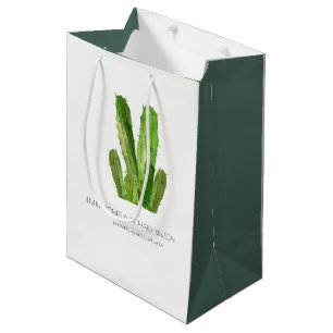 SAC CADEAU MOYEN PROCEDE DE DESERT CACTUS FOLIAGE WATERCOLOR
