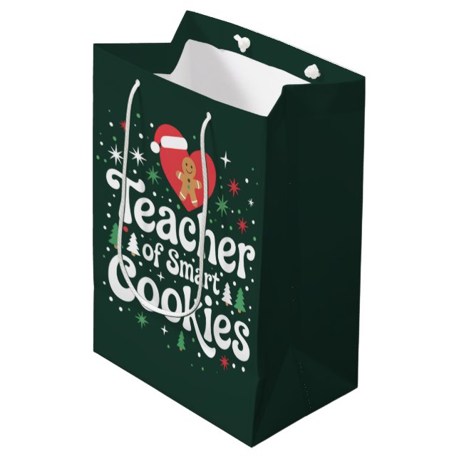 Sac Cadeau Moyen Professeur de Noël de Smart Cookies  (Devant Angle)