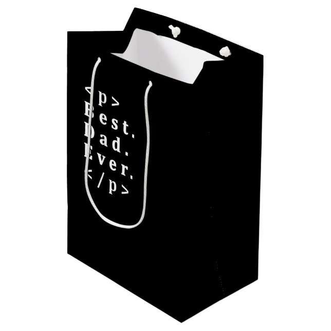 Sac Cadeau Moyen Programmateur de développement Web de Fête des pèr (Devant Angle)