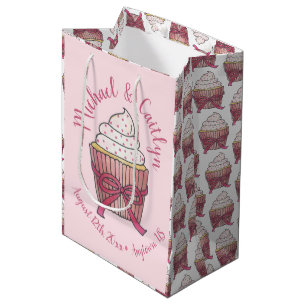Sac Cadeau Moyen Programme de mariage gâteau d'amour cupcake à ruba