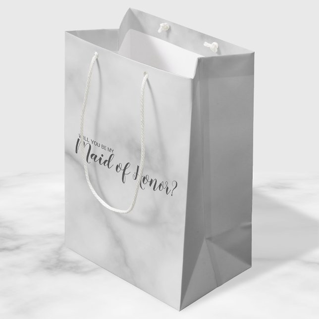 Sac Cadeau Moyen Proposition de la femme d'honneur Élégant script e (Créateur téléchargé)
