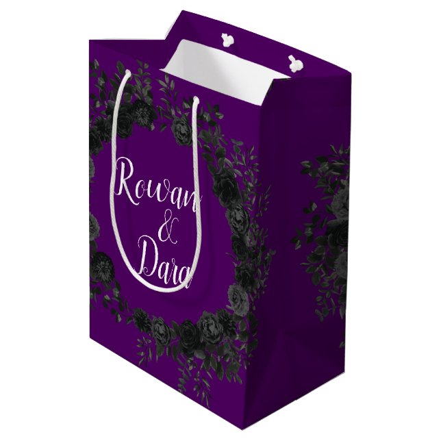 Sac Cadeau Moyen Purple Black Wedding (Dos Angle)