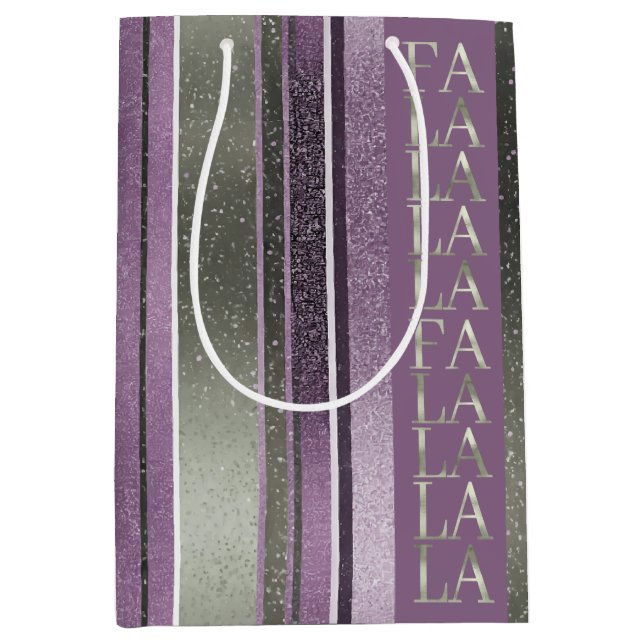 Sac Cadeau Moyen Purple Green Fa Noël La La Motif#27 ID1009 (Devant)