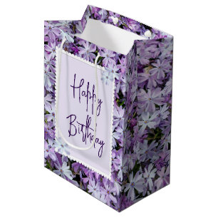Sac Cadeau Moyen Purple Phlox Pour Anniversaire