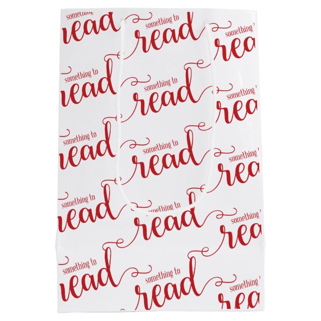 Sac Cadeau Moyen Quelque chose à lire 4 Thème présent (Dos)