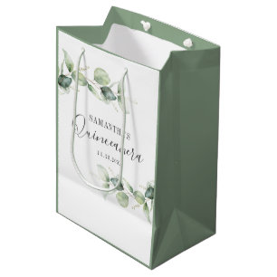 Sac Cadeau Moyen Quinceanera Eucalyptus 15ème anniversaire