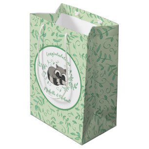 Sac Cadeau Moyen Raccoon Baby shower Bois Animaux