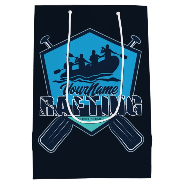 Sac Cadeau Moyen Rafting personnalisé Whitewater River Adventure (Dos)