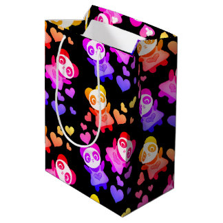 Sac Cadeau Moyen Rainbow Galaxy Cute Panda Love Heart