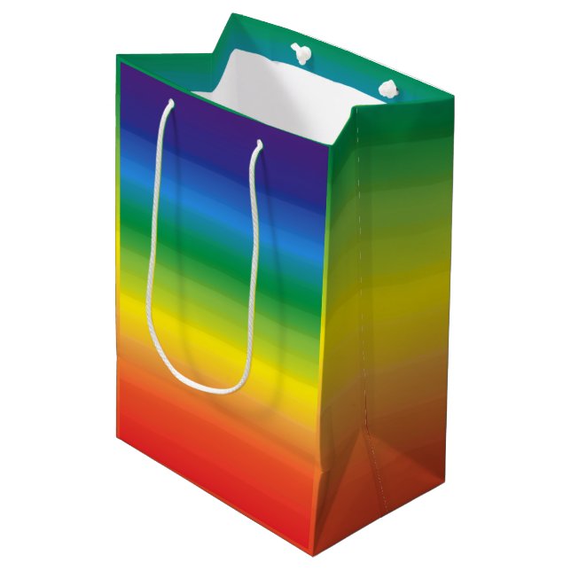 Sac Cadeau Moyen Rainbow Ombre Modern Bold Pride (Devant Angle)