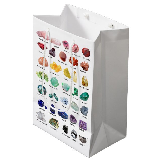 Sac Cadeau Moyen Rainbow Rocks Crystal Collection Gems Cadeau (Devant Angle)