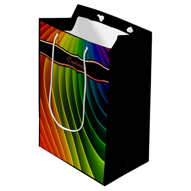 Sac cadeau moyen Rainbow Twist (Devant Angle)