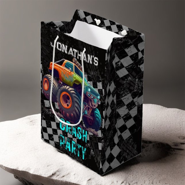 Sac Cadeau Moyen Rallye Camion Enfants Monster Anniversaire (Créateur téléchargé)