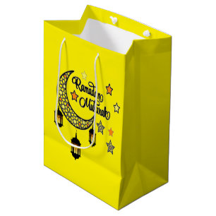 Sac Cadeau Moyen Ramadan Moubarak lanterne du croissant Kareem