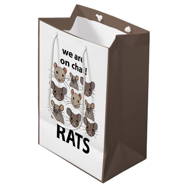 Sac Cadeau Moyen Rats Animal Nous Sommes Sur Conversation Rats Drôl (Devant Angle)