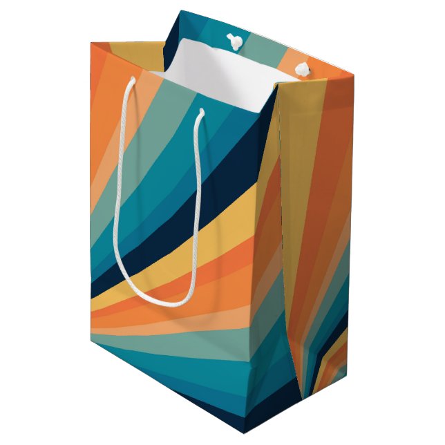 Sac Cadeau Moyen Rayons solaires rétro (Devant Angle)