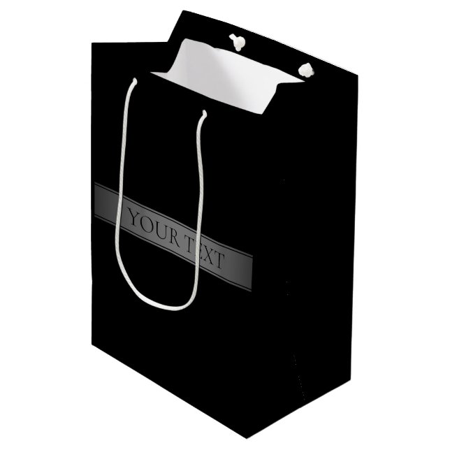 Sac Cadeau Moyen Rayure de dégradé élégant simple et modifiable (Devant Angle)