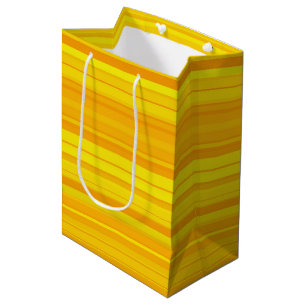 Sac Cadeau Moyen Rayures Jaune Orange