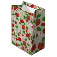 Red Apple Gift Bag – Cute Apple Print for Teachers