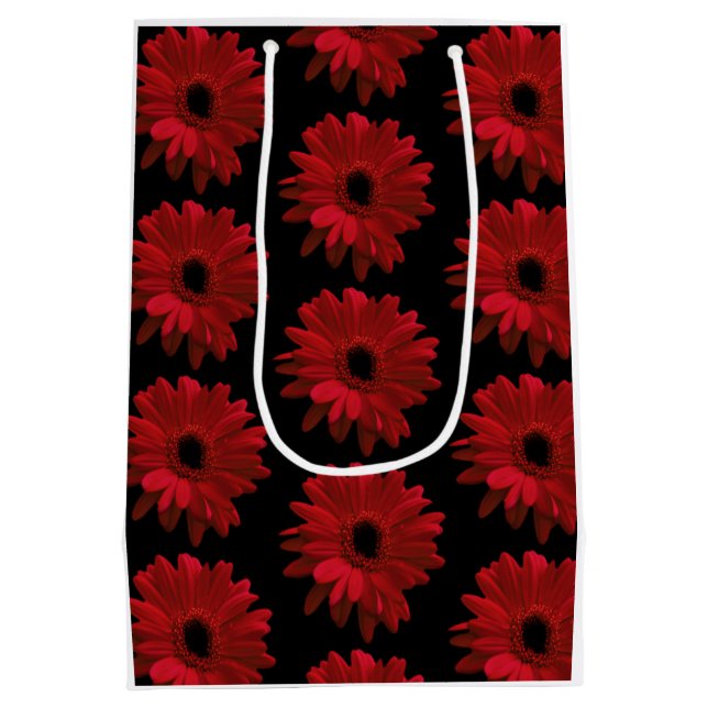 Sac Cadeau Moyen Red Gerbera Daisies (Dos)