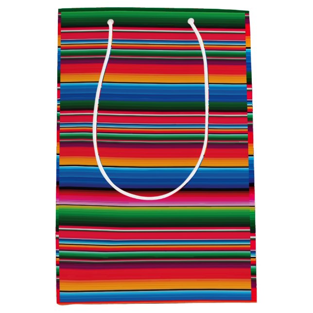Sac Cadeau Moyen Red Serape Saltillo couverture mexicaine tradition (Devant)