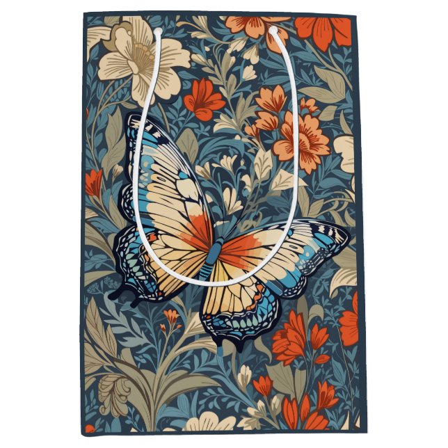 Sac Cadeau Moyen Regal Butterfly Amidst William Morris Floral (Devant)