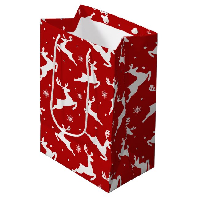 Sac Cadeau Moyen Reindees motif arrière - plan sans faille (Devant Angle)