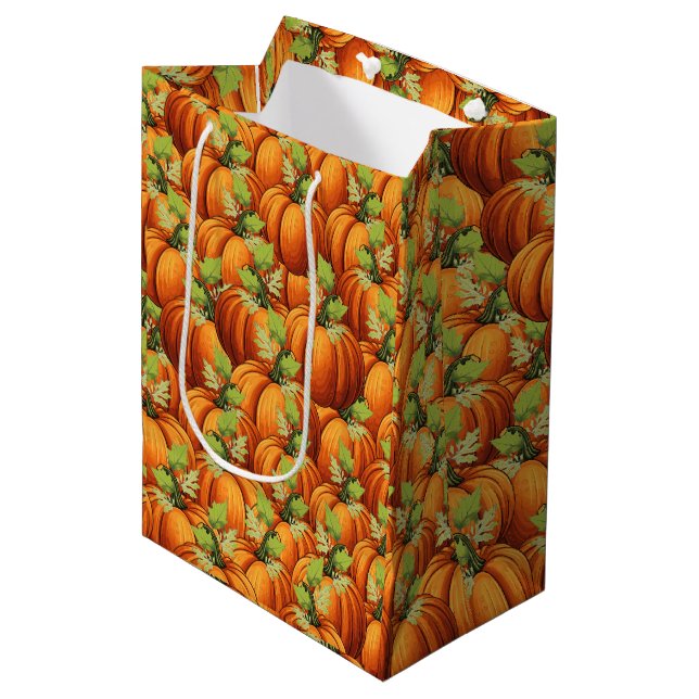 Sac Cadeau Moyen REMERCIER LES CITROUILLES de la journée (Devant Angle)