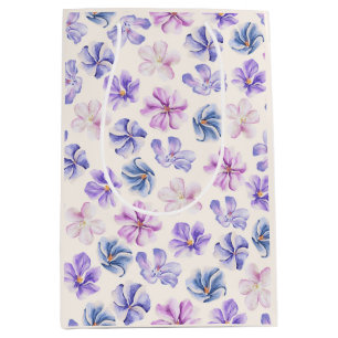 Sac Cadeau Moyen Ressort Botanique rose & violet Fleurs