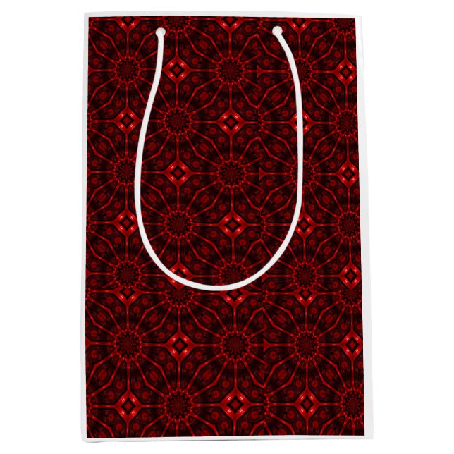 Sac Cadeau Moyen Résumé Rouge Abstrait  (Devant)