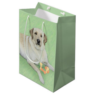 Sac Cadeau Moyen Retriever du Labrador jaune et balles de tennis Pe