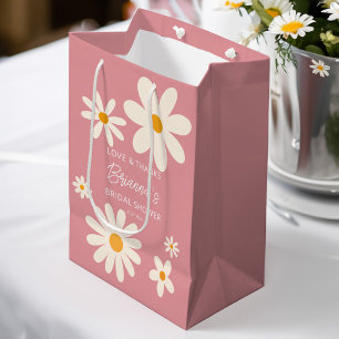 Sac Cadeau Moyen Retro marguerite rose désert douche de mariée en f