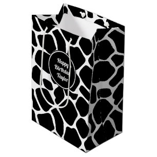 Sac Cadeau Moyen Retro Vibe Rustique Vache Cacher Motif Poster de a