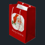 Sac Cadeau Moyen Rétro Vintage Jolly Santa Claus de Christmas<br><div class="desc">Sac cadeau avec une photo rétro festive. Le vieux Père Noël Jolly avec ses joues rousses et son sourire chaleureux et amical. Un peu de nostalgie de l'ancienne école pour les vieux temps,  cette image rappelle les souvenirs des célébrations du passé de Noël.</div>
